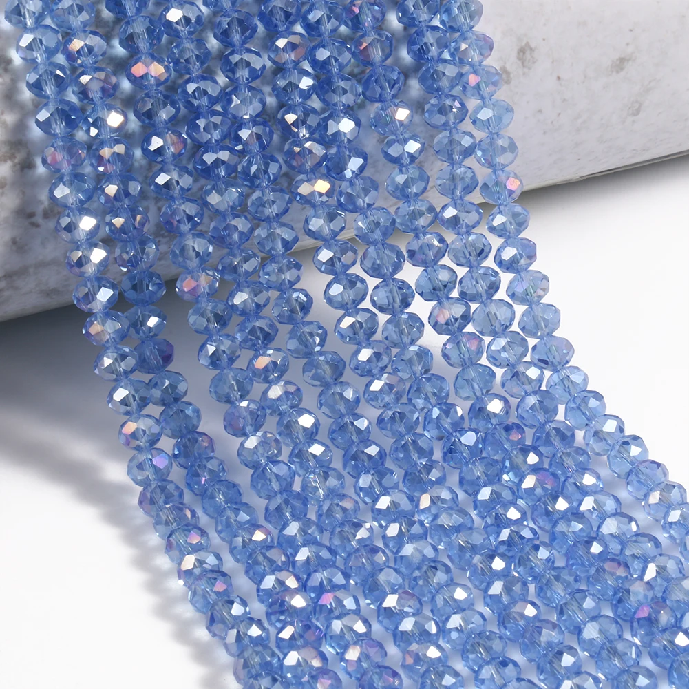 Glass Beads for Bracelets 3/4/6/8mm Faceted Multicolor Austria Crystal Round Loose Beads for Jewelry Making Diy Bracelet Strand