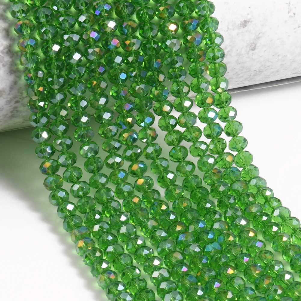 Glass Beads for Bracelets 3/4/6/8mm Faceted Multicolor Austria Crystal Round Loose Beads for Jewelry Making Diy Bracelet Strand
