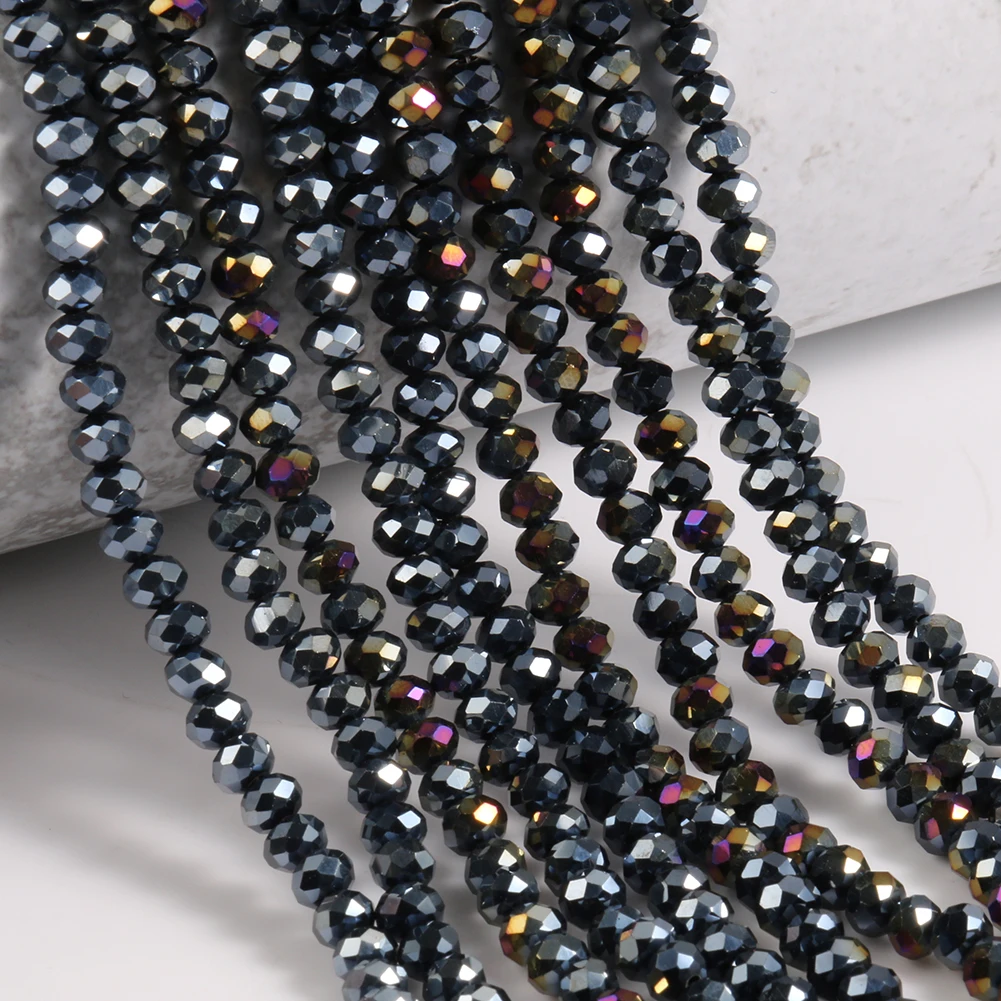 Glass Beads for Bracelets 3/4/6/8mm Faceted Multicolor Austria Crystal Round Loose Beads for Jewelry Making Diy Bracelet Strand