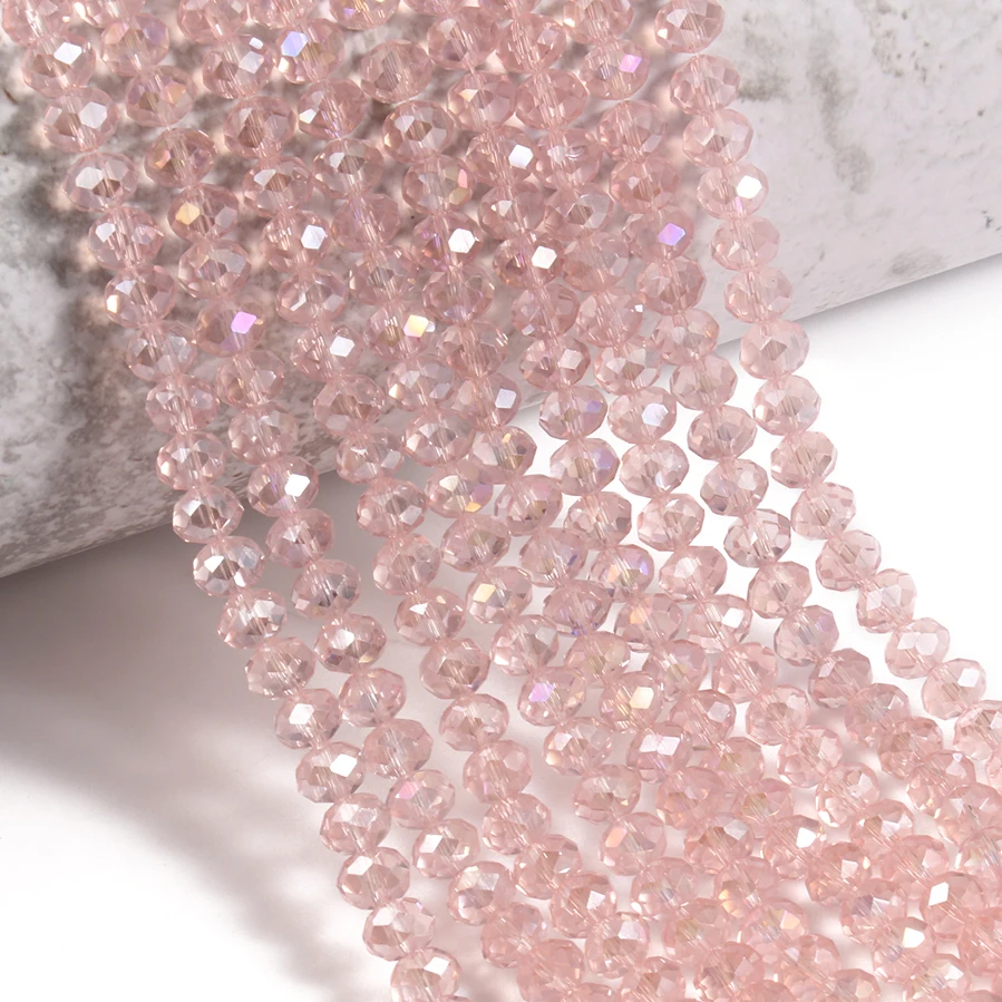 Glass Beads for Bracelets 3/4/6/8mm Faceted Multicolor Austria Crystal Round Loose Beads for Jewelry Making Diy Bracelet Strand