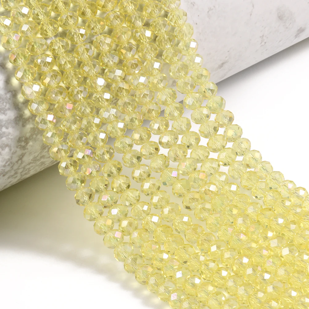 Glass Beads for Bracelets 3/4/6/8mm Faceted Multicolor Austria Crystal Round Loose Beads for Jewelry Making Diy Bracelet Strand