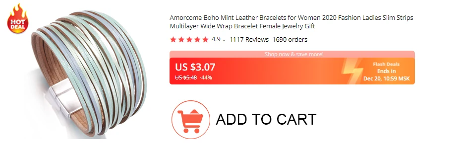 Amorcome Multilayer Metal Beads Charm Leather Bracelets for Women Trendy Design Double Wrap Bracelets & Bangles Jewelry