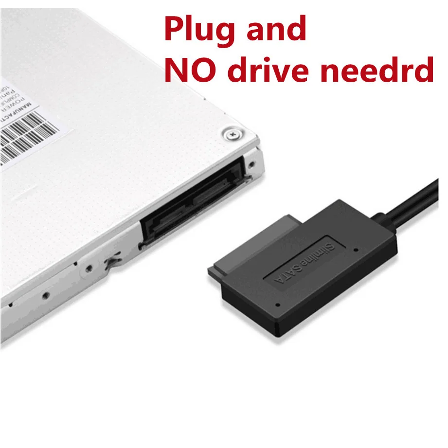 Grwibeou USB 2.0 to Mini Sata II 7+6 13Pin Adapter Converter Cable For Laptop CD/DVD ROM Slimline Drive Converter HDD Caddy