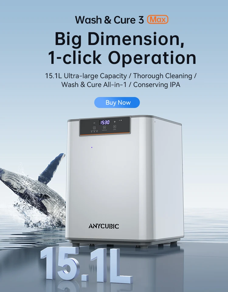 ANYCUBIC Wash & Cure 3/ 3 Plus/ 3 Max Model Curing and Washing Machine For SLA LCD DLP Resin 3D Printer For Photon Series