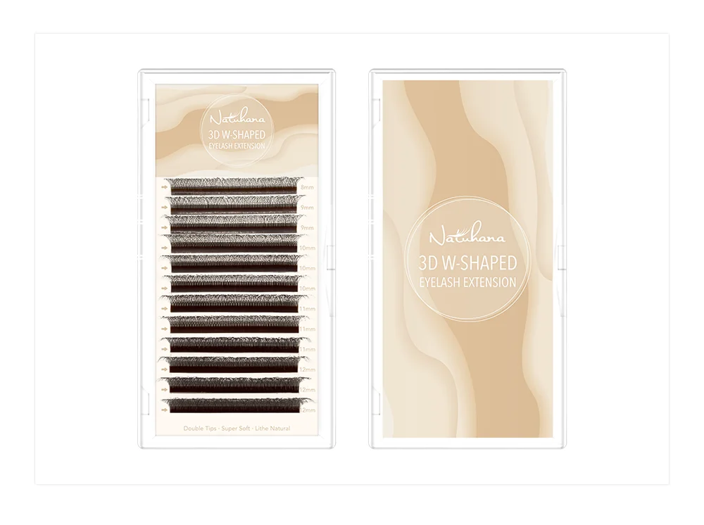 NATUHANA 3D 4D 5D W-Shape Eyelash Extension C D L LU(M) Curl Colorful Lashes High Quality Clover W Brown Shape Eyelash