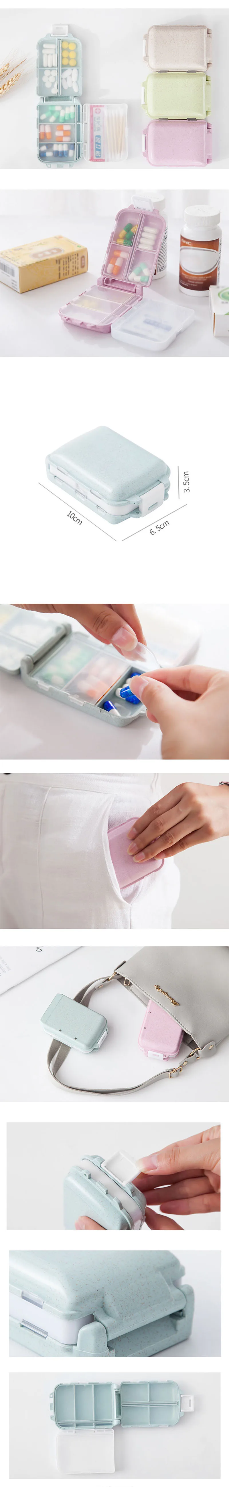 Weekly Pill Box 8 Grids Medicine Organizer Tablet Storage Box Travel Pill Case Drug Dispenser Container Health Care Portable