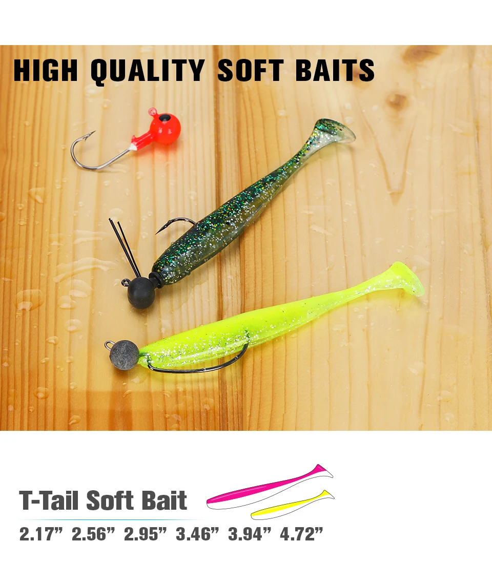 TSURINOYA NEW SIZE 100mm 120mm T Tail Worm Soft Lures Easy Shiner Artificial Soft Baits Odor Added For Bass Fishing Wobblers