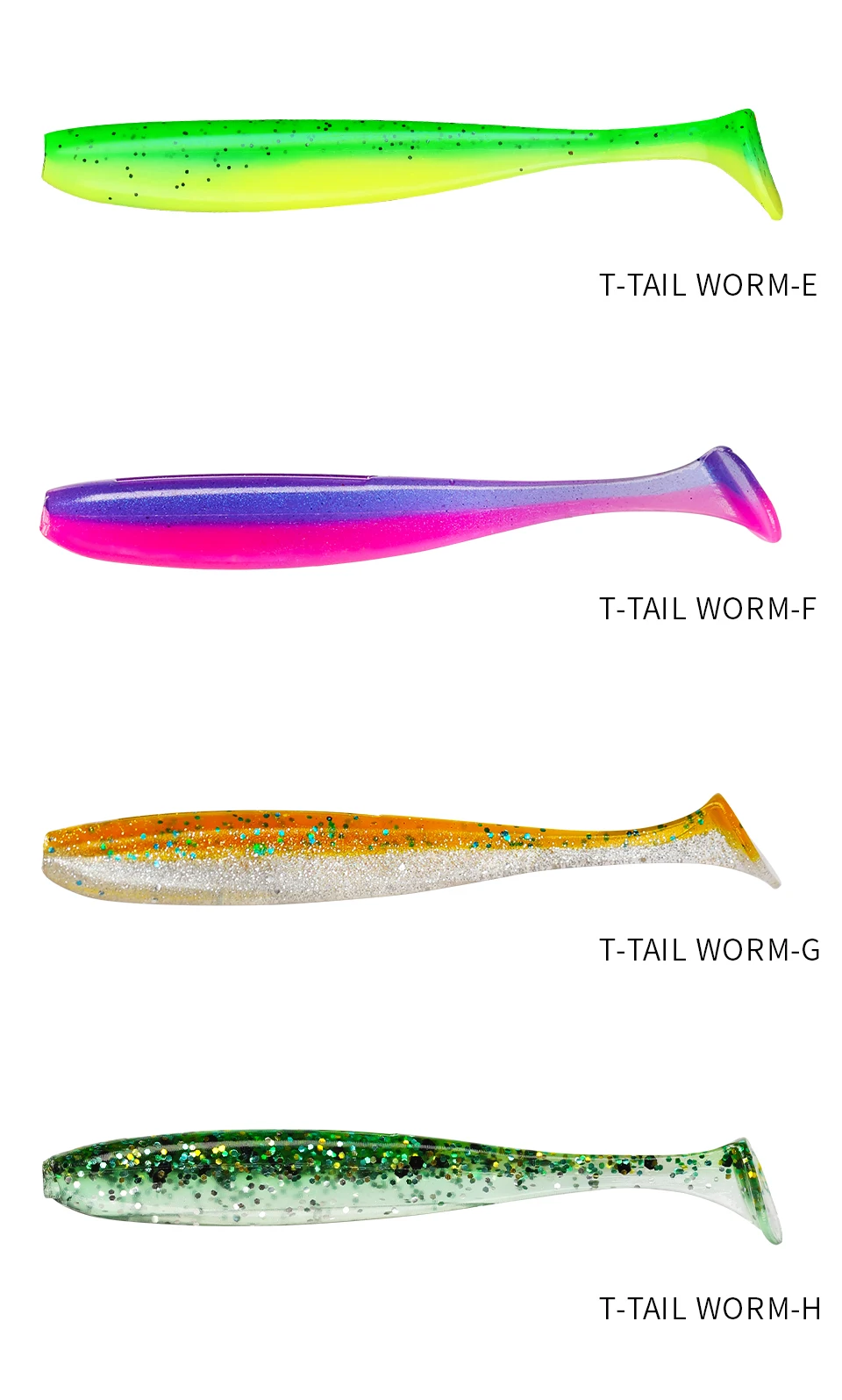 TSURINOYA NEW SIZE 100mm 120mm T Tail Worm Soft Lures Easy Shiner Artificial Soft Baits Odor Added For Bass Fishing Wobblers