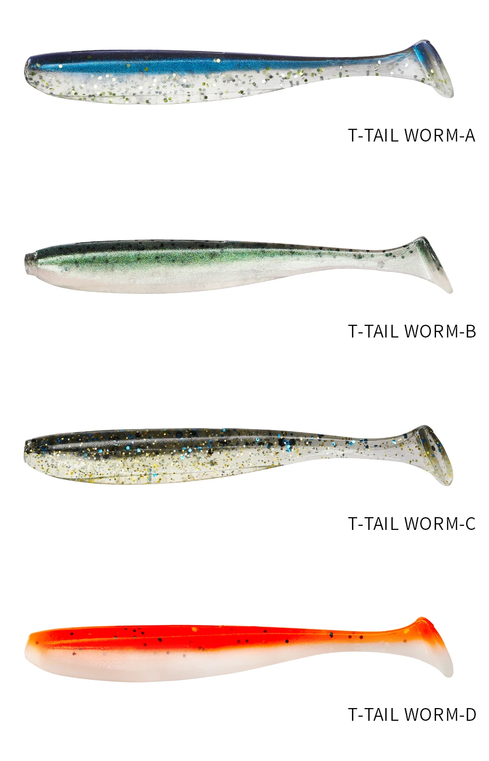 TSURINOYA NEW SIZE 100mm 120mm T Tail Worm Soft Lures Easy Shiner Artificial Soft Baits Odor Added For Bass Fishing Wobblers