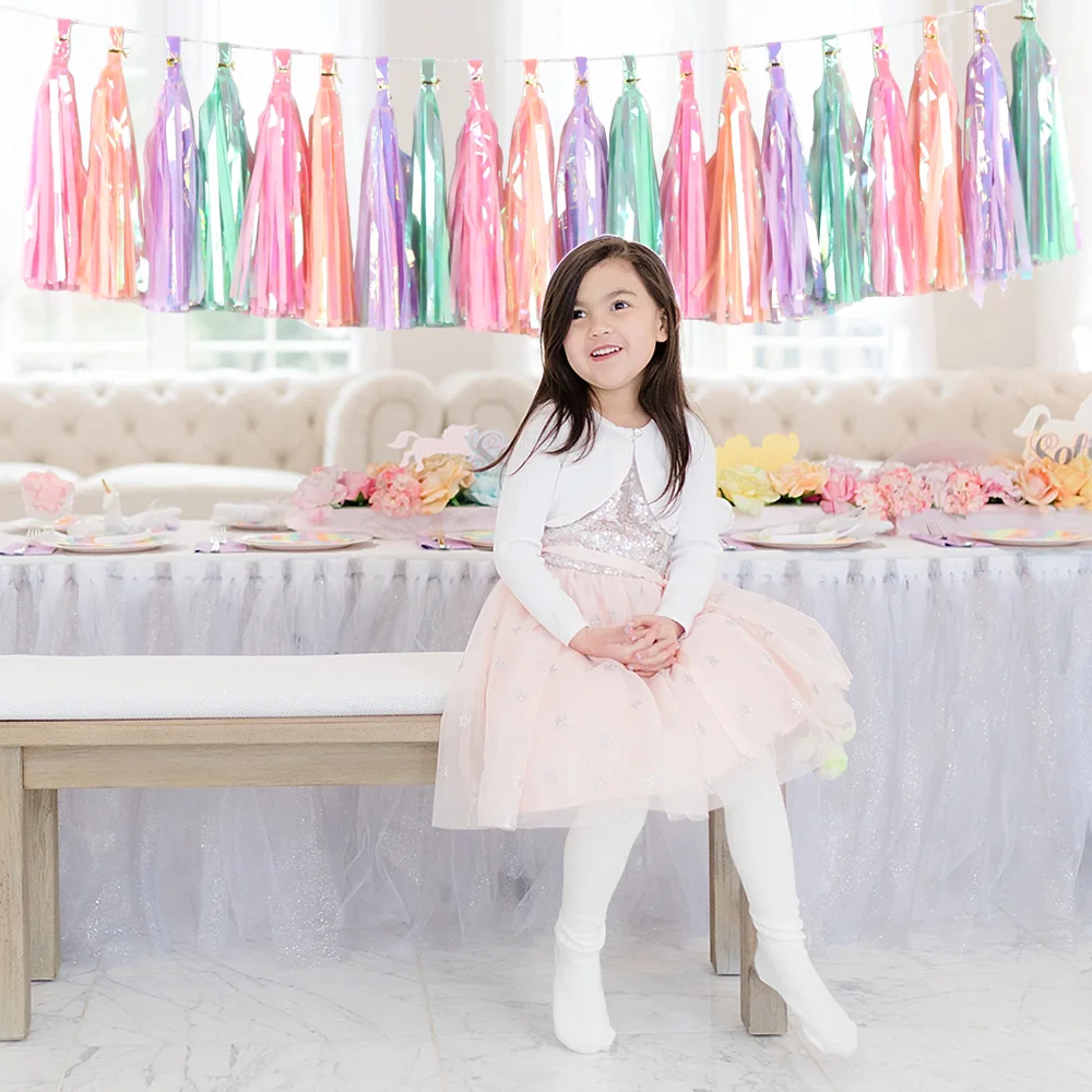 20pcs Multicolor DIY Tissue Paper Tassel Garland Sets Baby Shower Anniversary Birthday Party Wedding Decoration Crafts Supplies