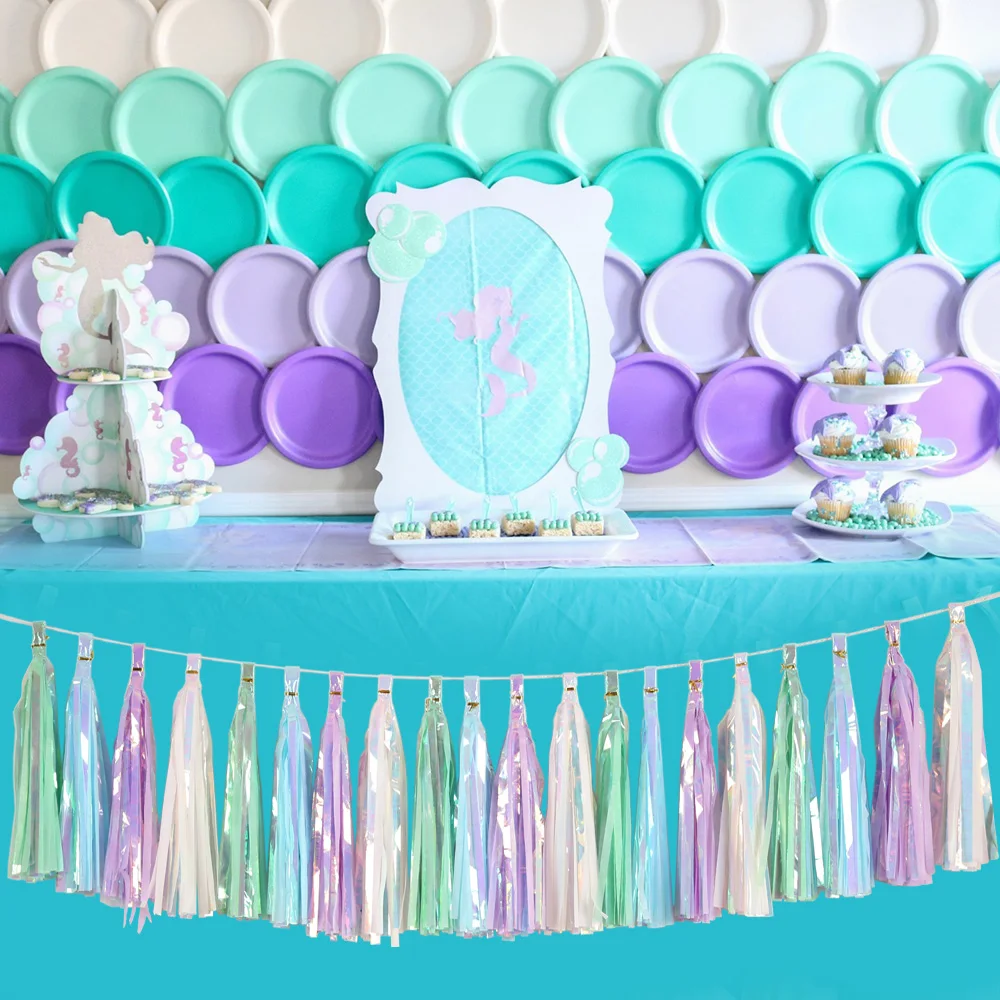 20pcs Multicolor DIY Tissue Paper Tassel Garland Sets Baby Shower Anniversary Birthday Party Wedding Decoration Crafts Supplies