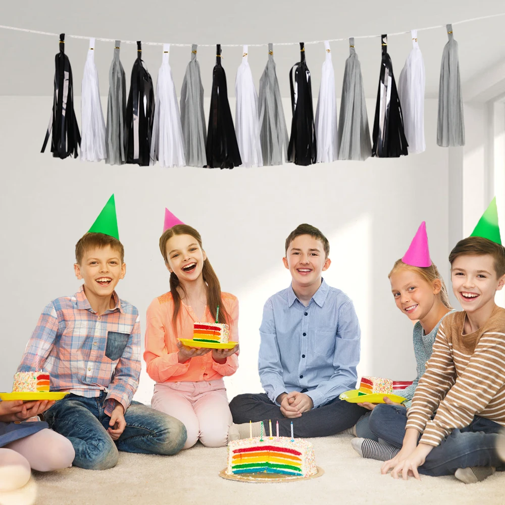 20pcs Multicolor DIY Tissue Paper Tassel Garland Sets Baby Shower Anniversary Birthday Party Wedding Decoration Crafts Supplies