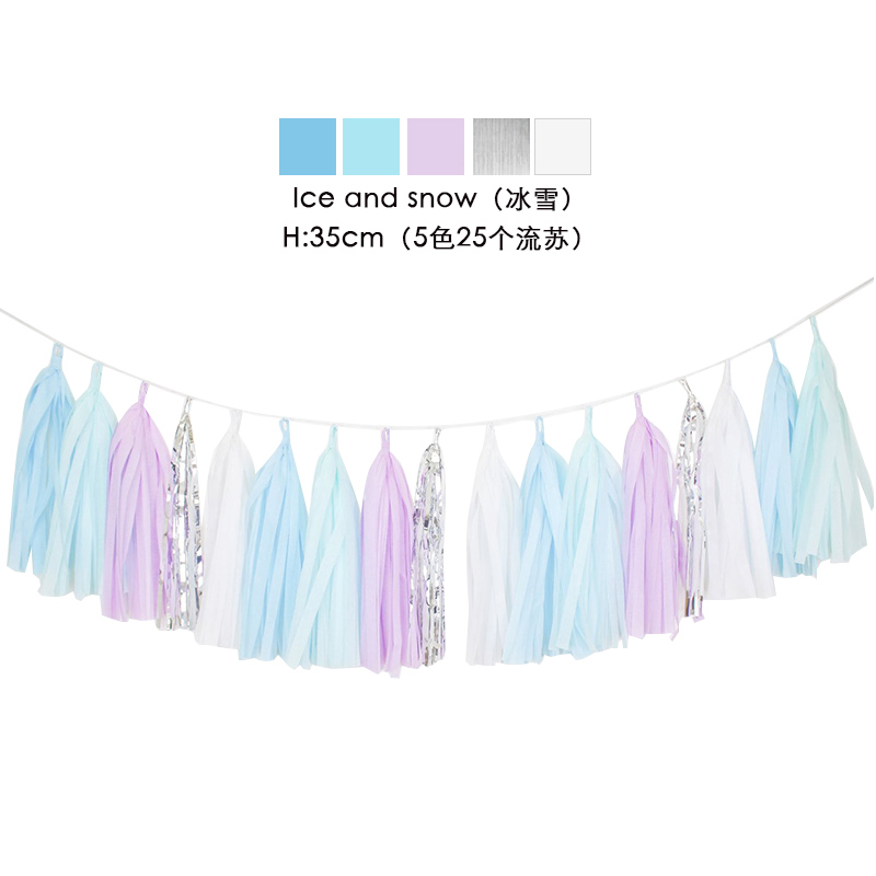 20pcs Multicolor DIY Tissue Paper Tassel Garland Sets Baby Shower Anniversary Birthday Party Wedding Decoration Crafts Supplies