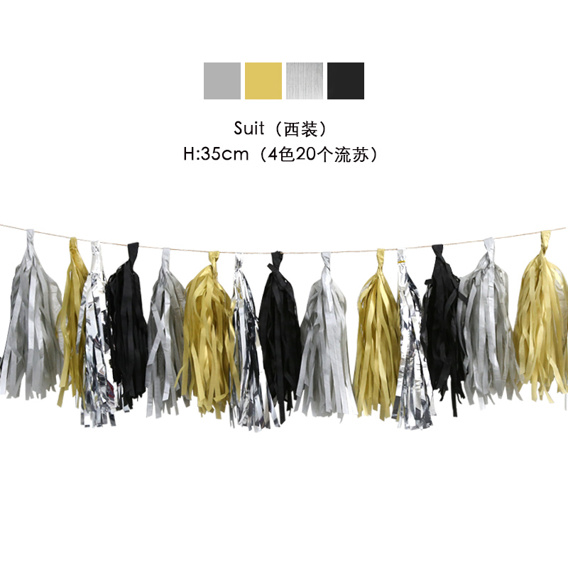 20pcs Multicolor DIY Tissue Paper Tassel Garland Sets Baby Shower Anniversary Birthday Party Wedding Decoration Crafts Supplies