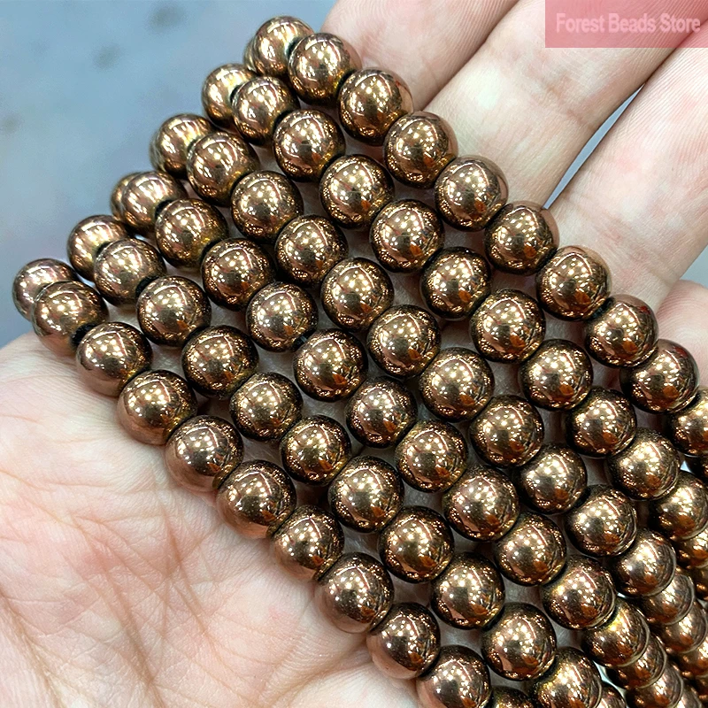Smooth Chocolate Brown Hematite Stone Beads Loose Spacer Beads For Jewelry Making DIY Necklace Bracelet 2/3/4/6/8/10/12mm 15"