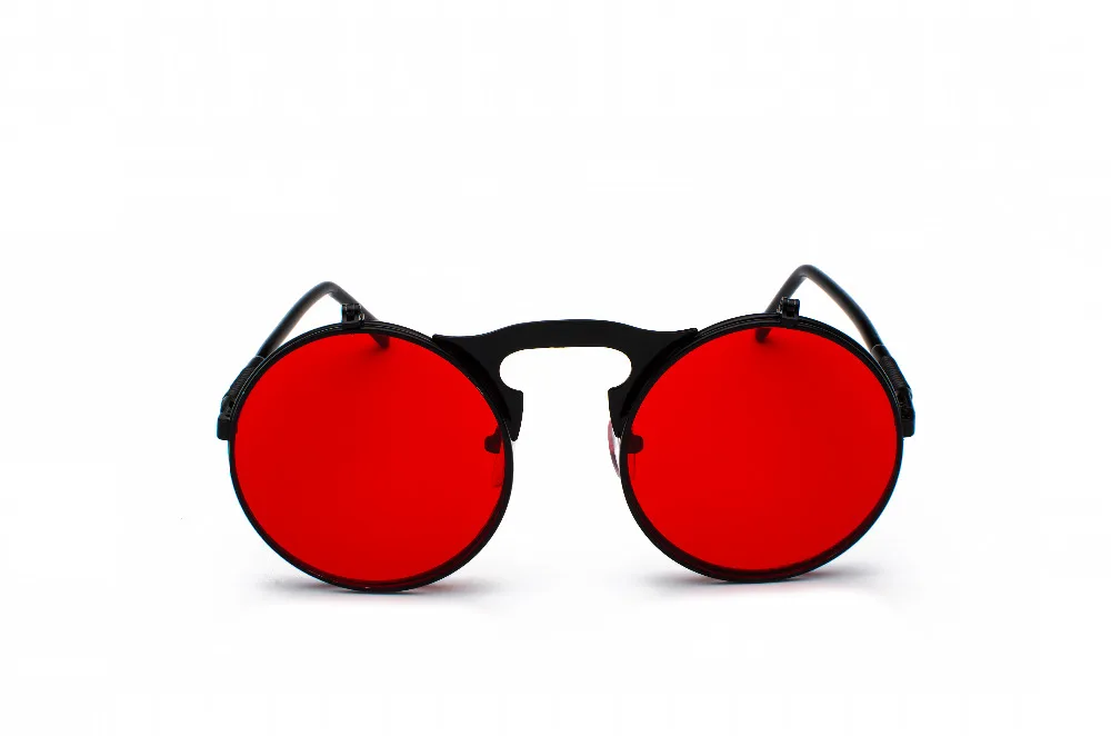 Vintage Steampunk Flip Sunglasses Retro Round Metal Sun Glasses for Men and Women Brand Designer Circle Oculos