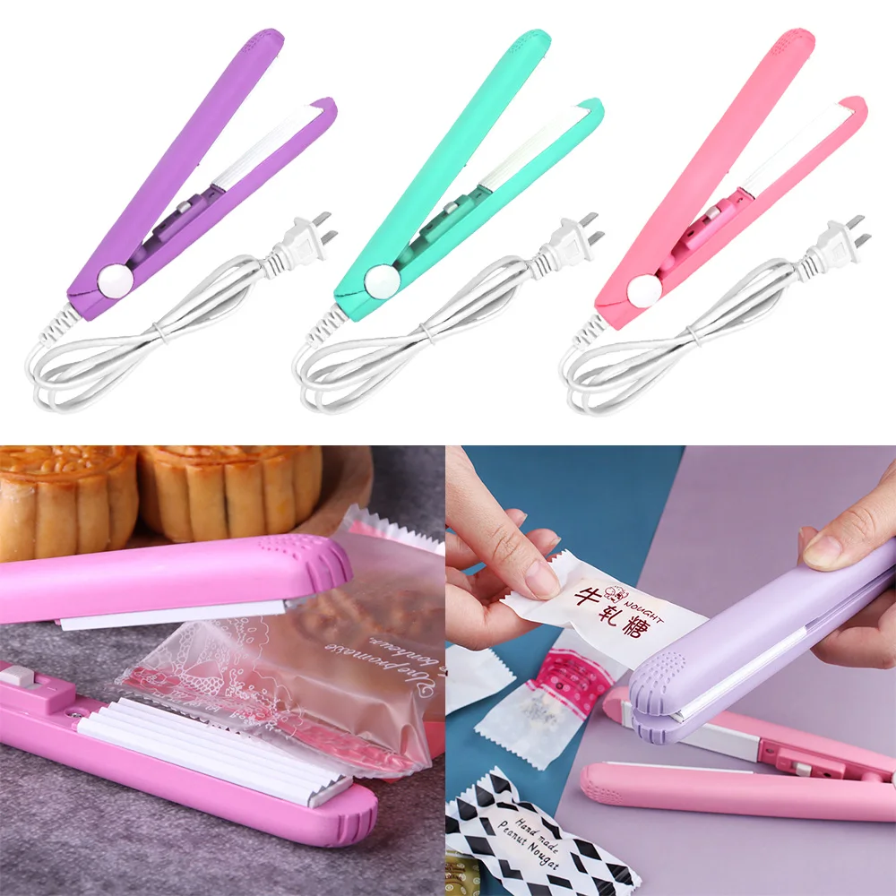 Mini Portable Heat Sealing Machine Food Vacuum Sealer Seal Packing Plastic Impulse Sealer Household Bag Clips Handheld