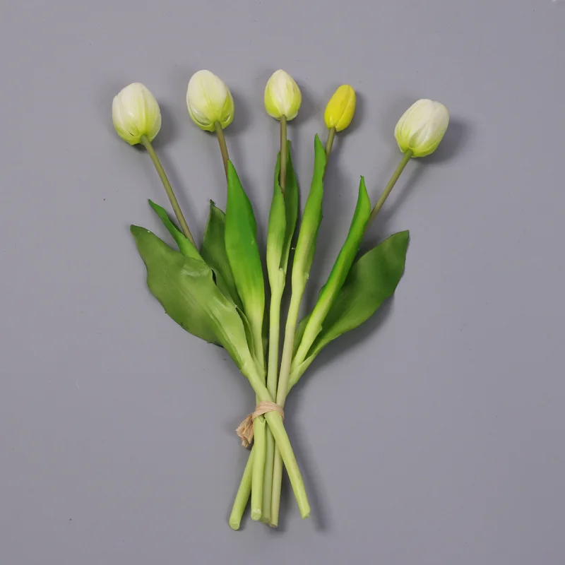 5pcs/Bouquet New Silicone Tulip Artificial Flower 40cm Real Touch Fake Plant B For Wedding Decoration Home Garen Acceeeories