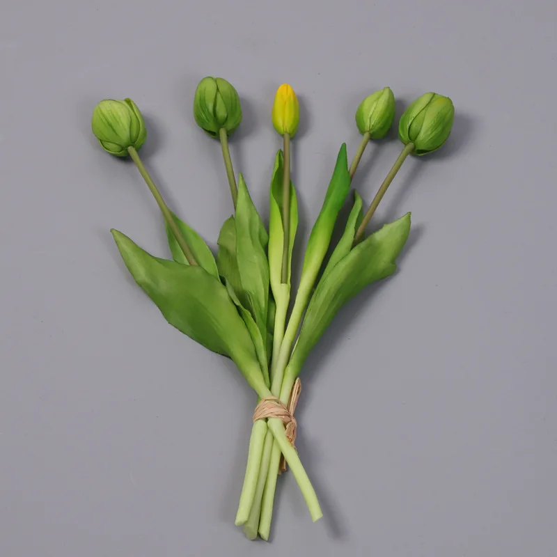 5pcs/Bouquet New Silicone Tulip Artificial Flower 40cm Real Touch Fake Plant B For Wedding Decoration Home Garen Acceeeories
