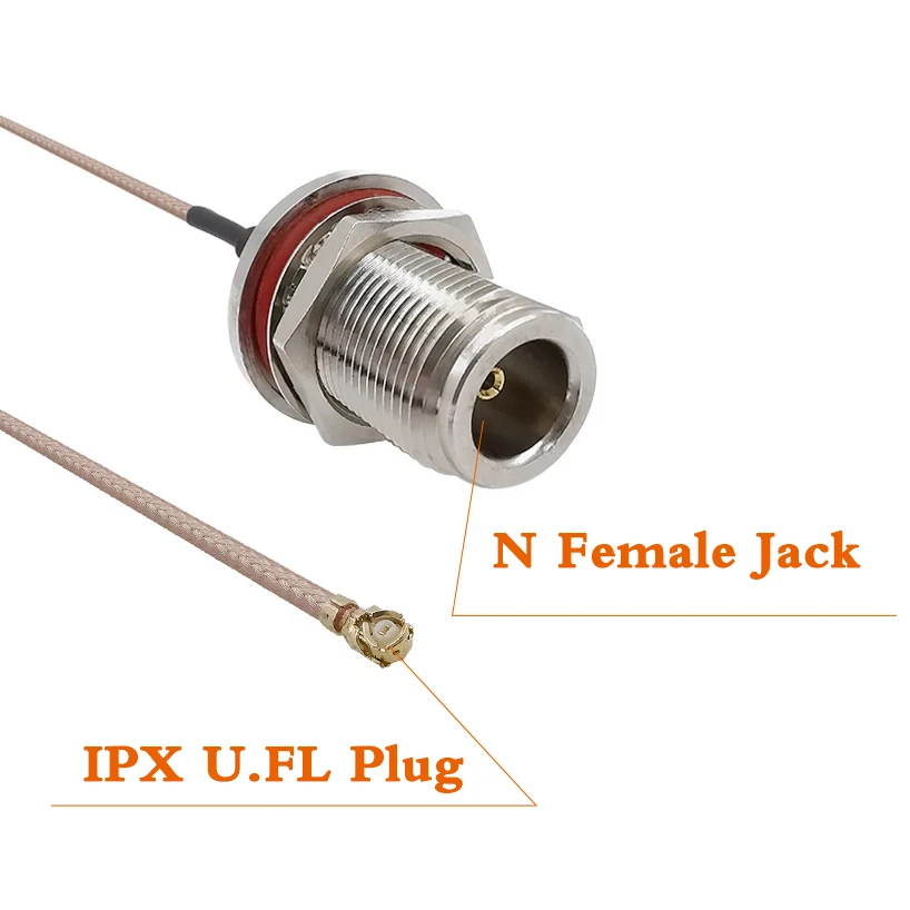N Female to IPX/UFL RG178 Cable RF Coaxial Connector N Type Nut Bulkhead Jack to IPX Pigtail for PCI Wifi Card Wireless Router