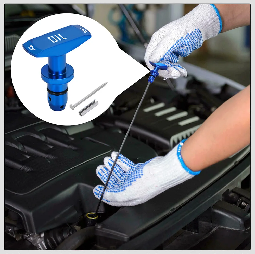 Car Oil Dipstick Pull Handle Engine Oil Pullhandle Aluminum Billet Black Blue Red Brand New Universal Automobile Replacement
