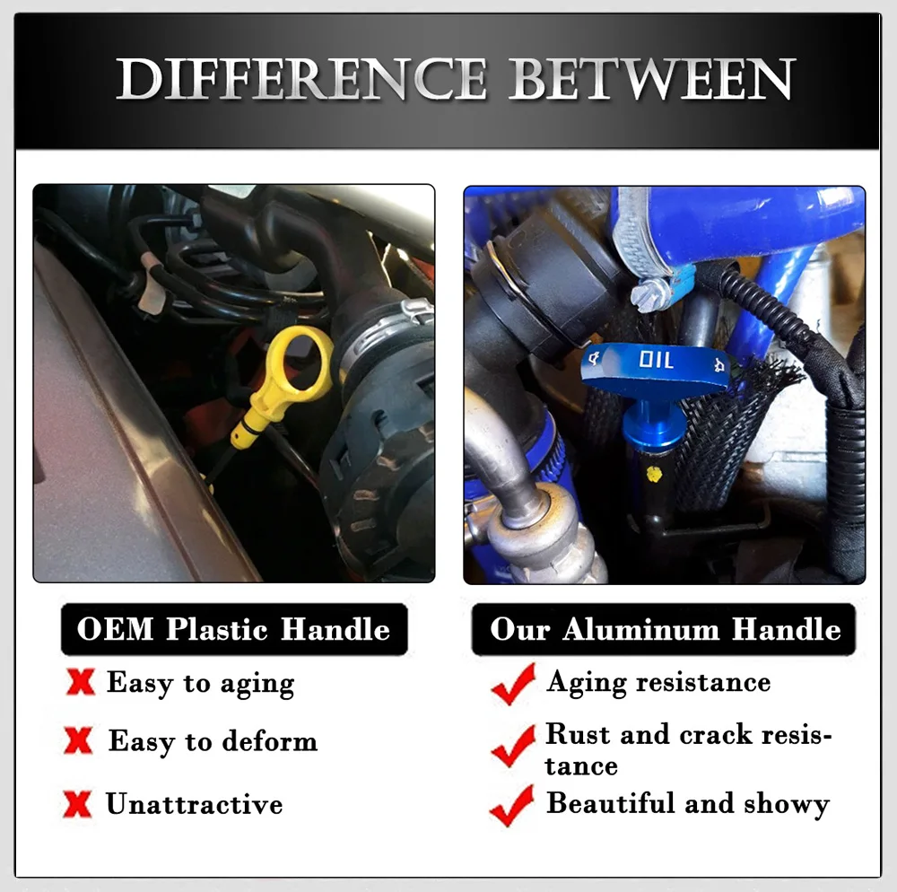 Car Oil Dipstick Pull Handle Engine Oil Pullhandle Aluminum Billet Black Blue Red Brand New Universal Automobile Replacement