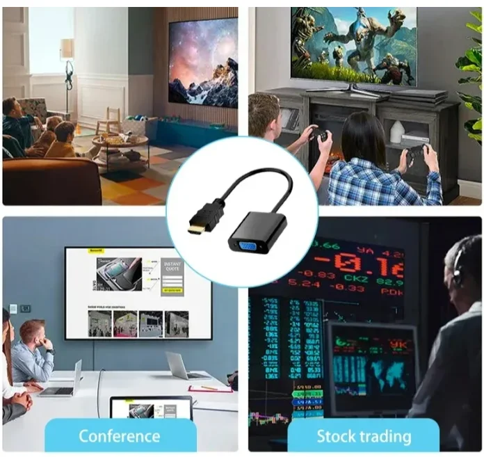 HD 1080P HDMI To VGA Converter HDMI Cable With Audio Power Supply HDMI Male To VGA Female Adapter For PS4 TV Box Xbox TV Laptop