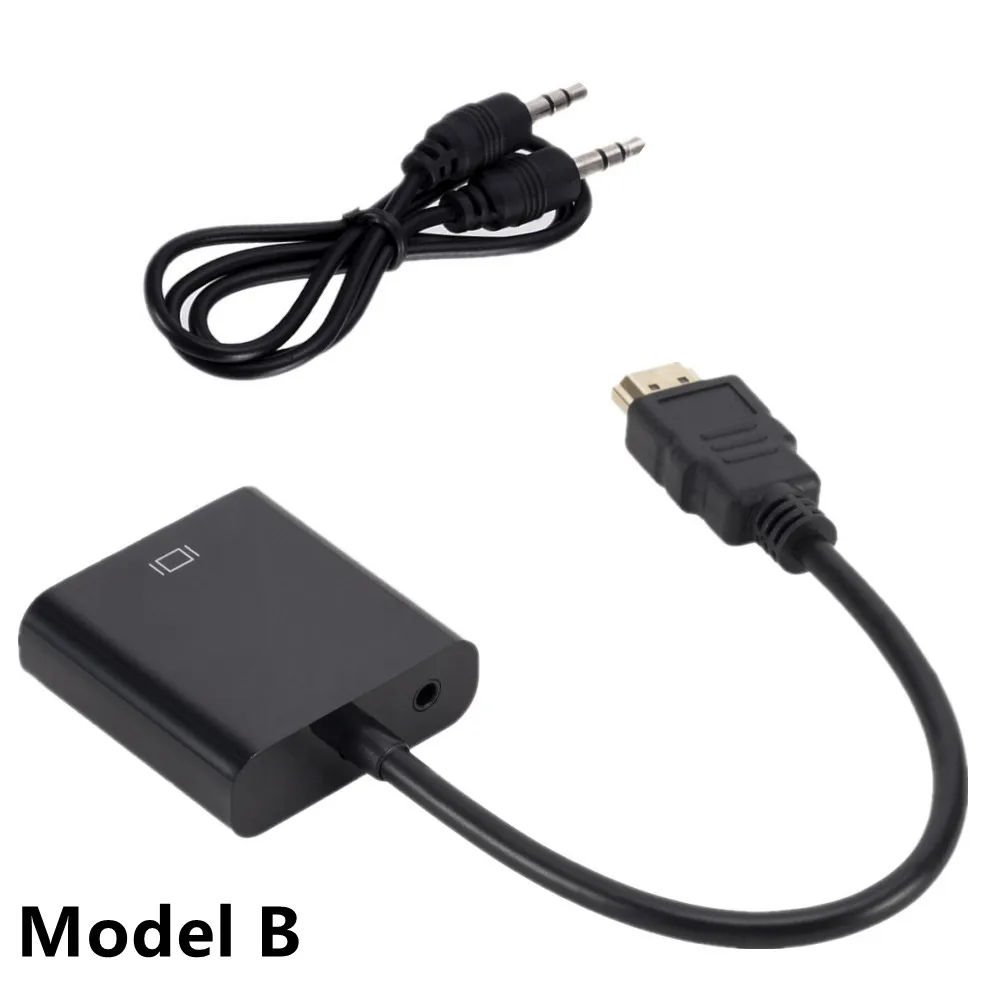HD 1080P HDMI To VGA Converter HDMI Cable With Audio Power Supply HDMI Male To VGA Female Adapter For PS4 TV Box Xbox TV Laptop