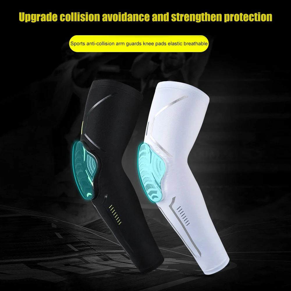 2Pcs/Pair Sport Crashproof Knee Support Pad Elbow Brace Arm Leg Compression Sleeve Outdoor Basketball Football Bicycle Protector