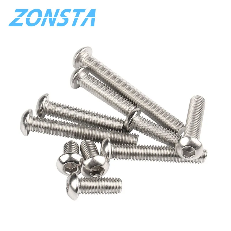 ISO7380 M2 M2.5 M3 M4 M5 M6 Round Black 10.9 Grade Hex Screws Hexagon Screw Cap Socket Button Head Allen Furniture Bolt
