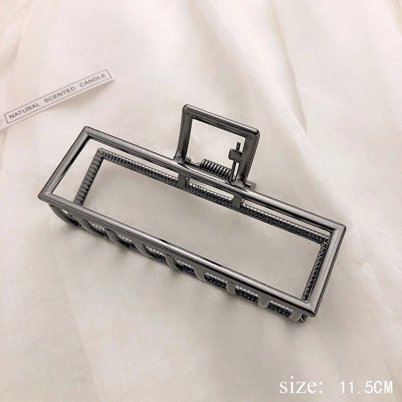 Simple Metal Hollow Out Geometric Hair Claw Ladies Elegant Hair Accessories Cross Crab Bath Clip For Women Fashion Girl Headwear