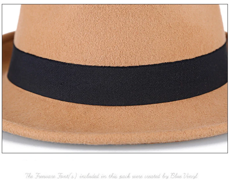 Men Winter Thick Warm Felt Fedora Hats Wool Gentleman Jazz Cap Homburg Male Classical Narrow Brim Top Hat
