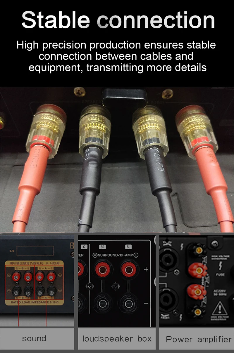 DIYLIVE 5N OFC High-Purity Copper HIFI Speaker Cable for Main Speaker Power Amplifier Side Connection Passive Audio Cable