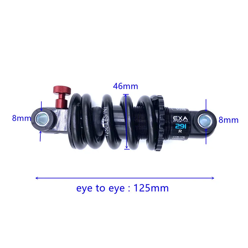 KS 291 R Bike Shock Absorber 125 150 MM Damper Adjustable Rear Shocks Downhill DH CX MTB Electric Scooter Motocycles EXA Form