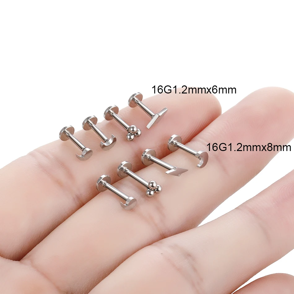 1Pc Stainless Steel Snake Bites Piercing Earring Moon Lightning Tragus Labret Pircing Medusa Conch Cartilage Helix Nariz Jewelry