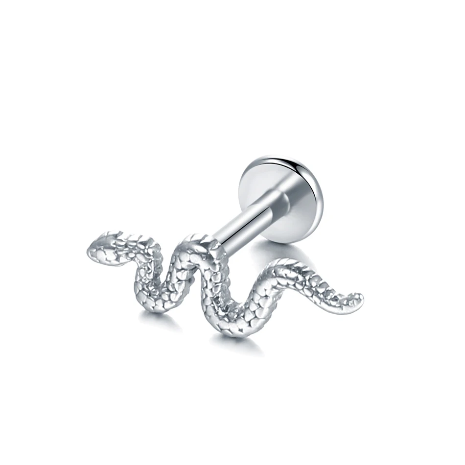 1Pc Stainless Steel Snake Bites Piercing Earring Moon Lightning Tragus Labret Pircing Medusa Conch Cartilage Helix Nariz Jewelry