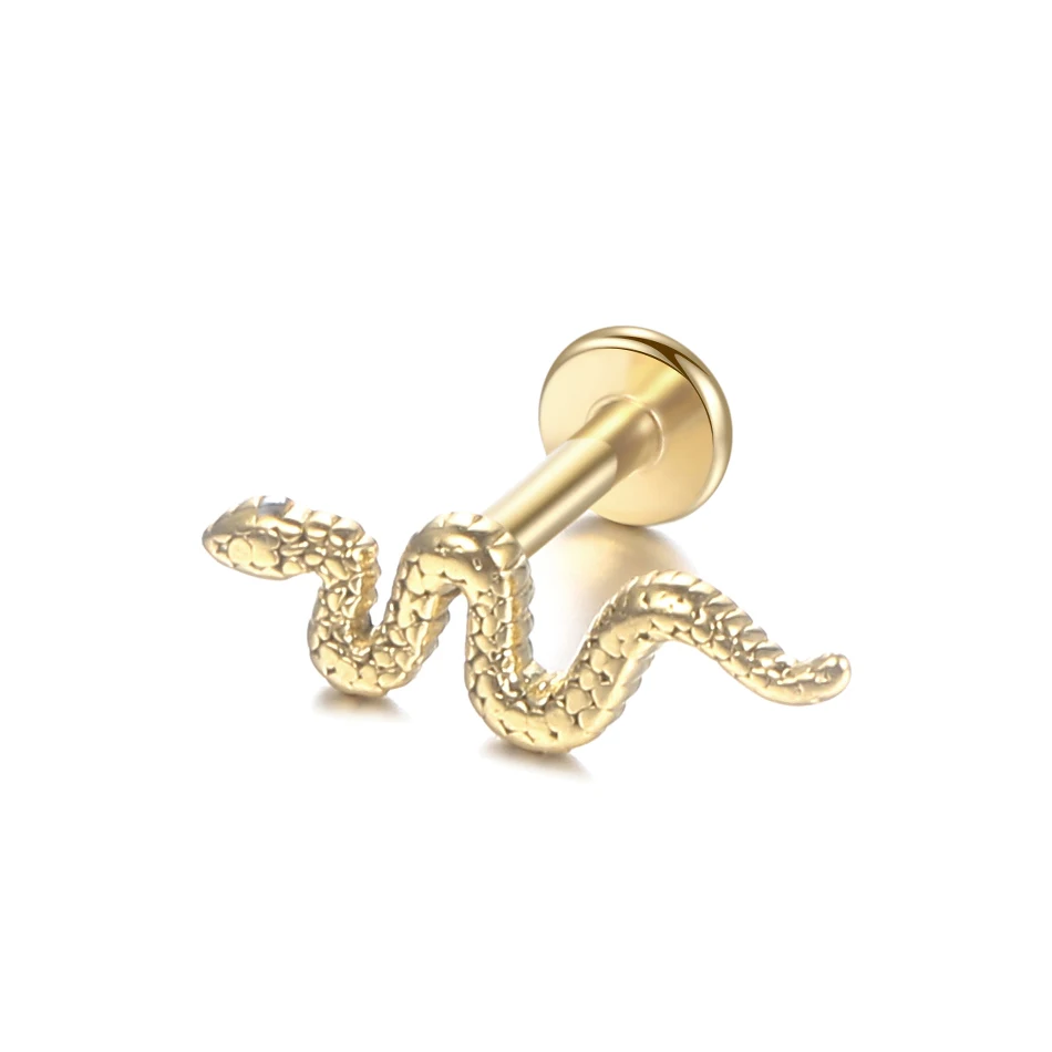 1Pc Stainless Steel Snake Bites Piercing Earring Moon Lightning Tragus Labret Pircing Medusa Conch Cartilage Helix Nariz Jewelry