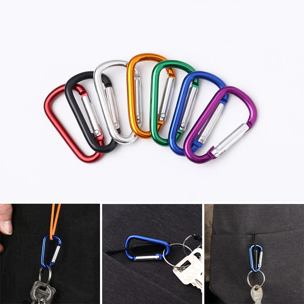 Alloy Carabiner Camping Hiking Hook Safety Aluminum D-Ring Key Chain Clip Keyring Snap Hook Outdoor Travel Kit High Quality