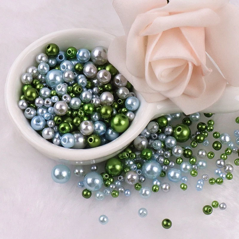 150pcs Mix 3-8mm Colorful Pearls Beads Imitation Plastic Beads for Needdlework Jewelry Making DIY Beacelet Necklace Findings
