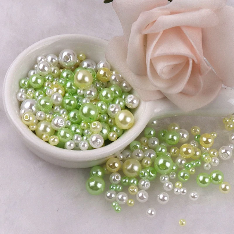 150pcs Mix 3-8mm Colorful Pearls Beads Imitation Plastic Beads for Needdlework Jewelry Making DIY Beacelet Necklace Findings