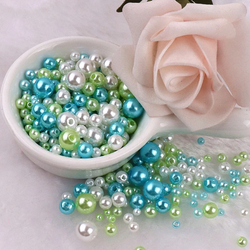 150pcs Mix 3-8mm Colorful Pearls Beads Imitation Plastic Beads for Needdlework Jewelry Making DIY Beacelet Necklace Findings