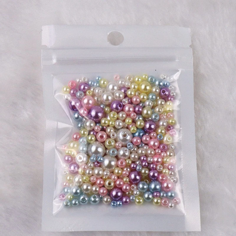 150pcs Mix 3-8mm Colorful Pearls Beads Imitation Plastic Beads for Needdlework Jewelry Making DIY Beacelet Necklace Findings