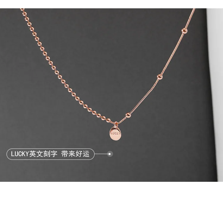 CIAXY Silver Color Lucky Beanie Letter Necklace for Women Ins Asymmetry Short Clavicle Chain Choker Temperament Jewelry Gift