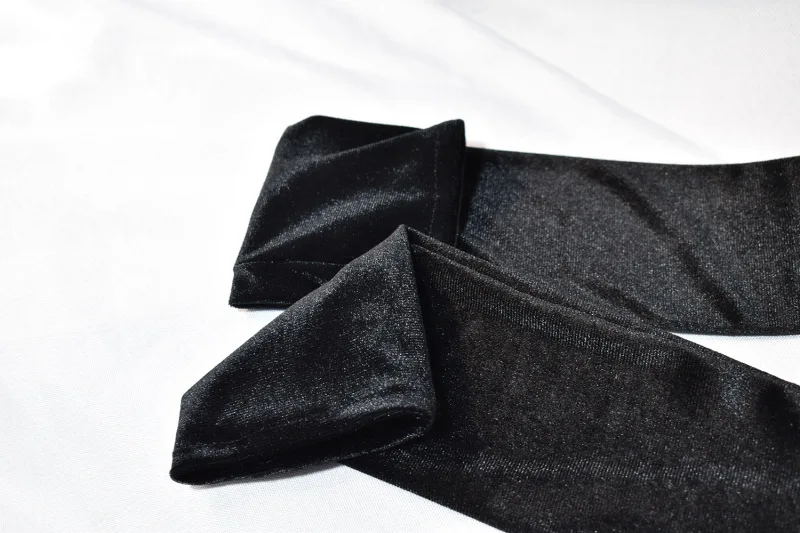 53CM Women Golden Velvet Long Autumn Winter Warm Black Evening Dress Etiquette Gloves Retro Style Banquet Accessories Elasticity