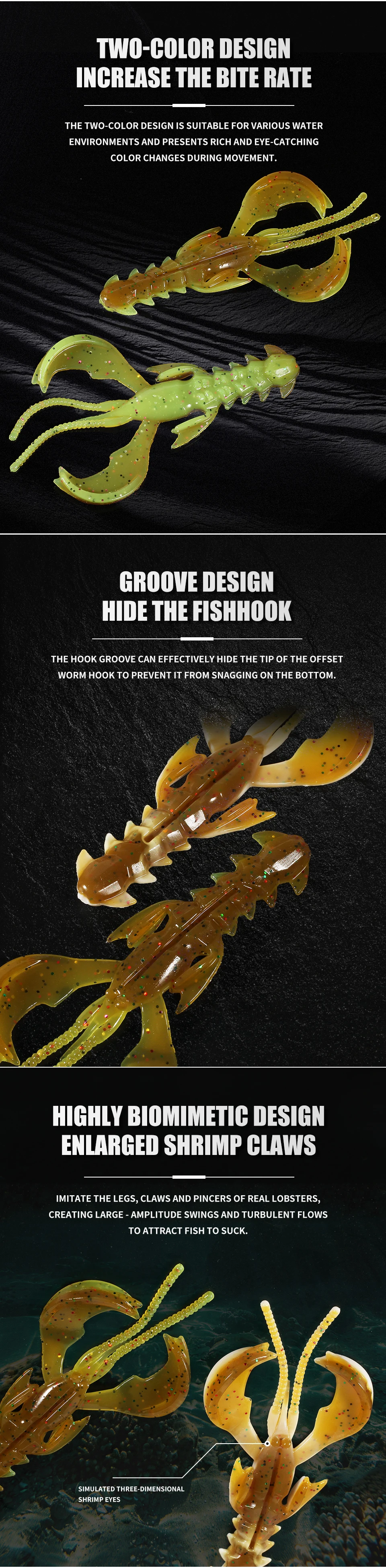 Supercontinent CRAZY 65mm/40mm Lobster Soft Lure Fishing Lures Attractive Shrimp odor salt Wobbler