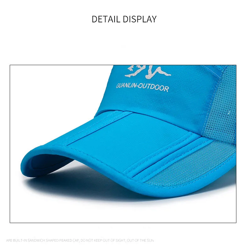 Summer Quick Drying Ultra-Thin Breathable Baseball Cap Men Women Snapback Folding Sport Outdoor Hiking Mountaineering Hat A138
