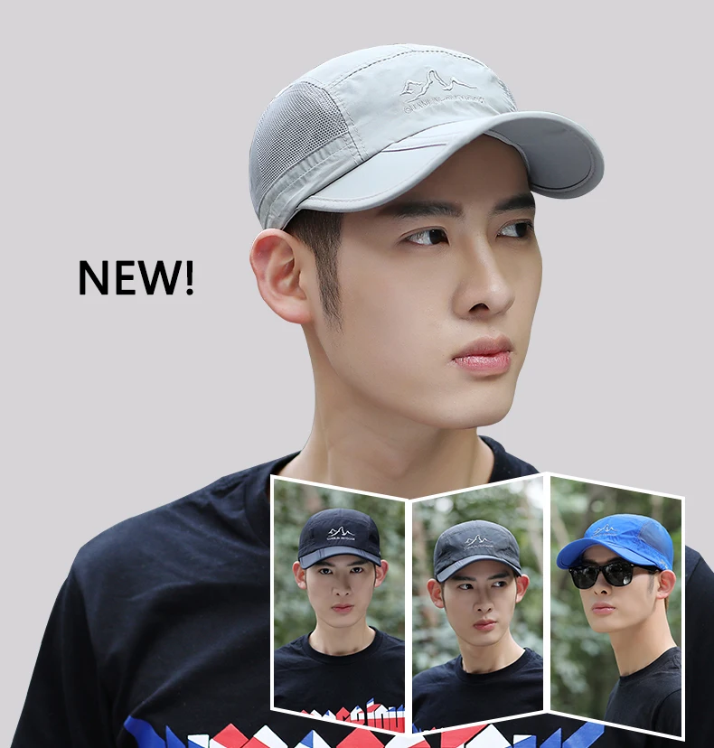 Summer Quick Drying Ultra-Thin Breathable Baseball Cap Men Women Snapback Folding Sport Outdoor Hiking Mountaineering Hat A138