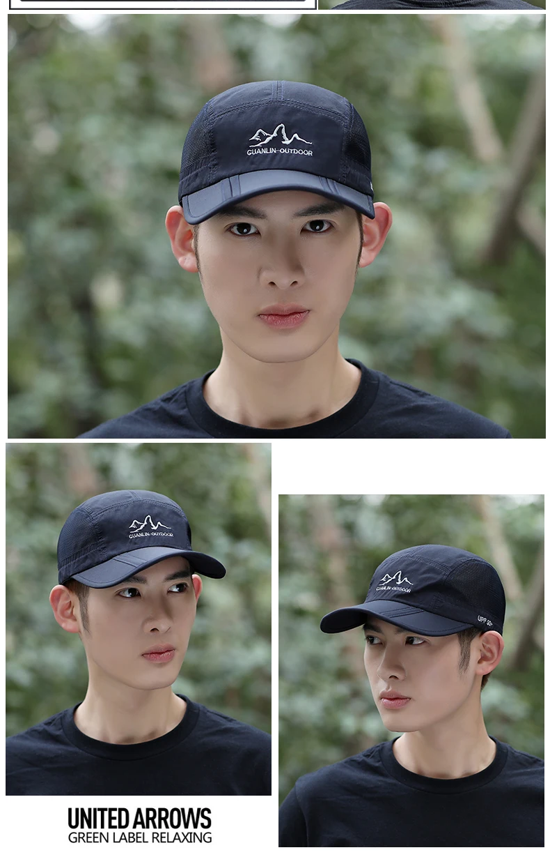 Summer Quick Drying Ultra-Thin Breathable Baseball Cap Men Women Snapback Folding Sport Outdoor Hiking Mountaineering Hat A138