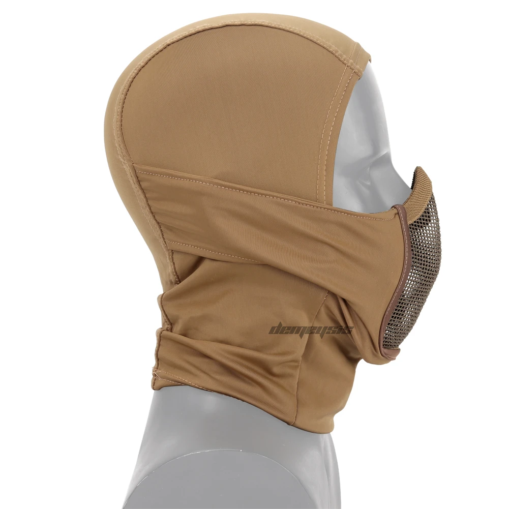 Tactical Balaclava Mesh Mask Airsoft Paintball Full Face Cover Ninja Style Hood Steel Metal Mask Foldable Design