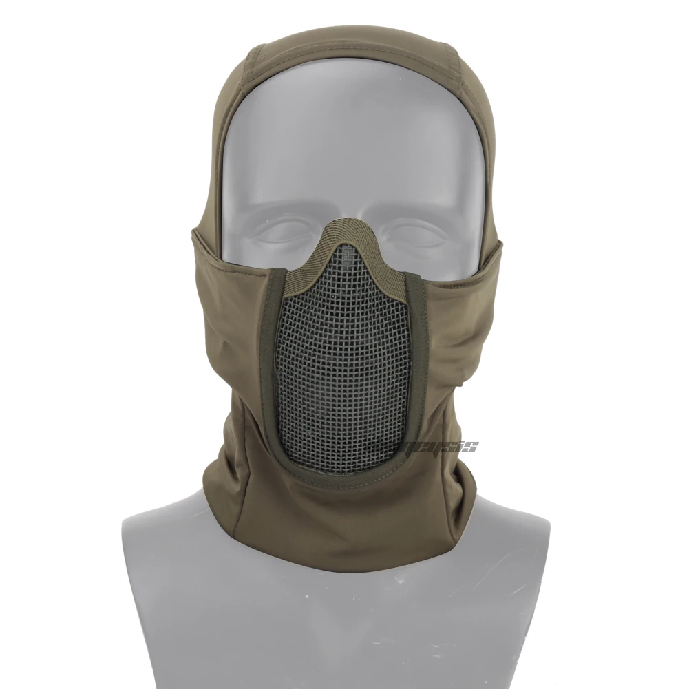 Tactical Balaclava Mesh Mask Airsoft Paintball Full Face Cover Ninja Style Hood Steel Metal Mask Foldable Design
